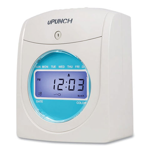 Digital Auto-align Punch Time Clock Bundle, White