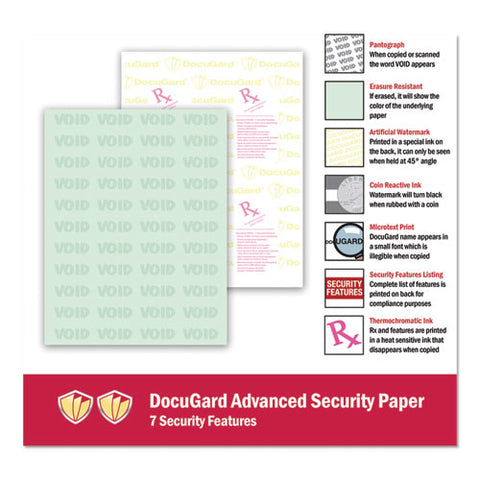 Medical Security Papers, 24 Lb Bond Weight, 8.5 X 11, Green, 500/ream