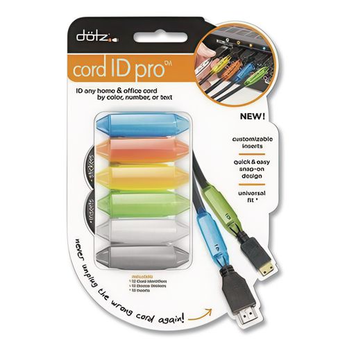 Cordid Pro Set, 12 Cable Identifiers, 12 Customizable Inserts, 12 Device Stickers