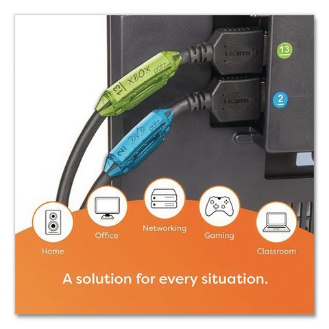 Cordid Pro Set, 12 Cable Identifiers, 12 Customizable Inserts, 12 Device Stickers