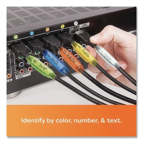 Cordid Pro Set, 12 Cable Identifiers, 12 Customizable Inserts, 12 Device Stickers