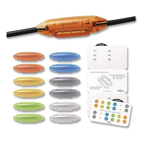 Cordid Pro Set, 12 Cable Identifiers, 12 Customizable Inserts, 12 Device Stickers