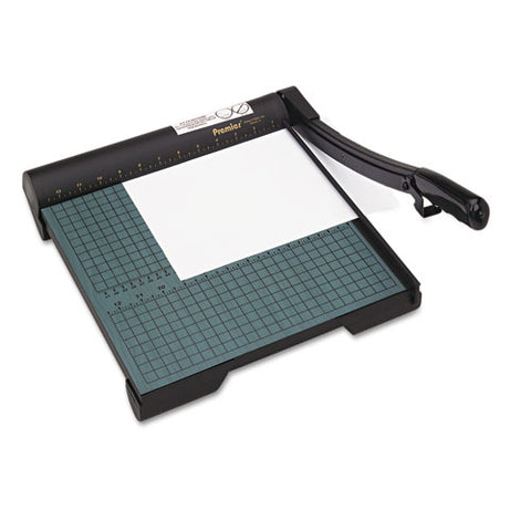 The Original Green Paper Trimmer, 20 Sheets, 12" Cut Length, Wood Base, 12.5 X 12