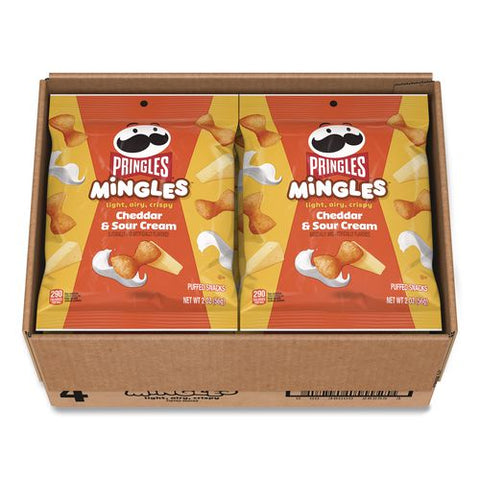 Mingles Cheddar And Sour Cream Puffed Chips, 2 Oz Bag, 6/carton