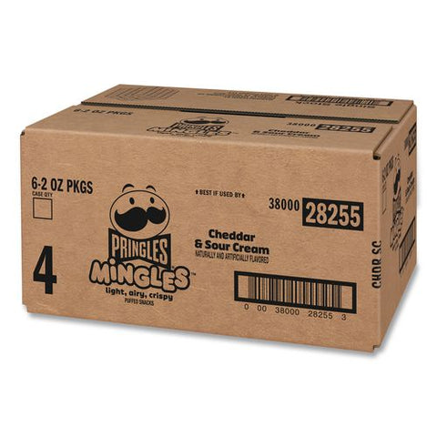 Mingles Cheddar And Sour Cream Puffed Chips, 2 Oz Bag, 6/carton