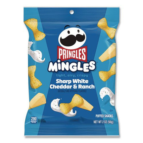 Mingles Sharp White Cheddar And Ranch Puffed Chips, 2 Oz Bag, 6/carton