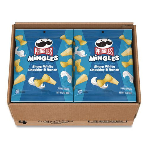 Mingles Sharp White Cheddar And Ranch Puffed Chips, 2 Oz Bag, 6/carton