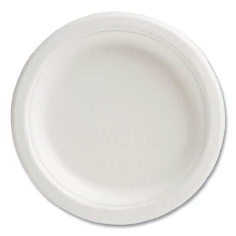 Pfas-free Compostable Bagasse Plates, 6" Dia, White, 250/pack