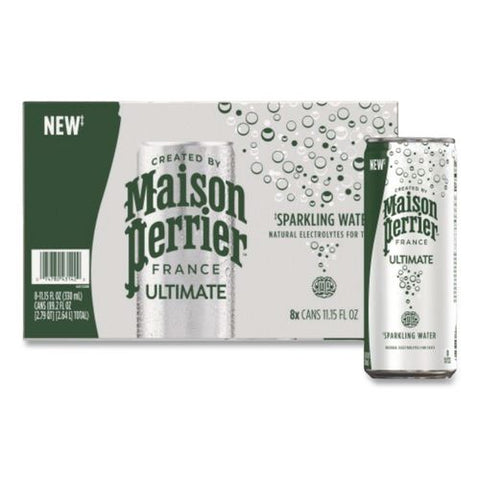 Maison Perrier Sparkling Water, Plain, 11.15 Oz, 8 Cans/box