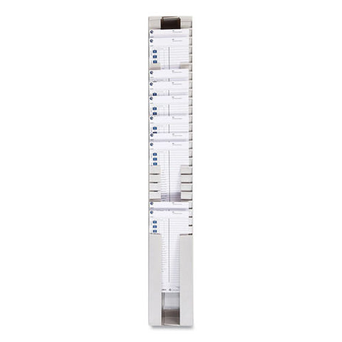 Time Card Rack, 40 Pockets, Plastic, Light Gray