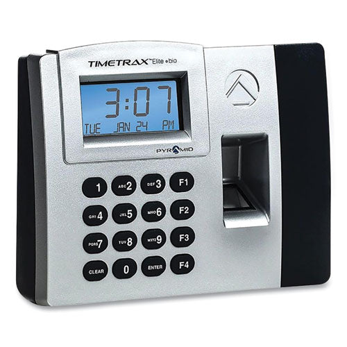 Timetrax Elite Biometric Time Clock, 50 Employees, Black