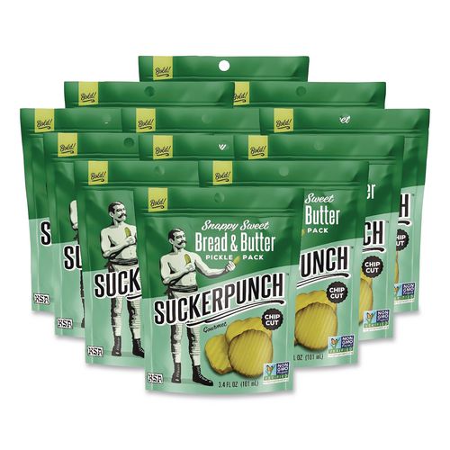 Sweet Bread And Butter Pickle Snack Packs, 3.4 Oz Packet, 12/carton
