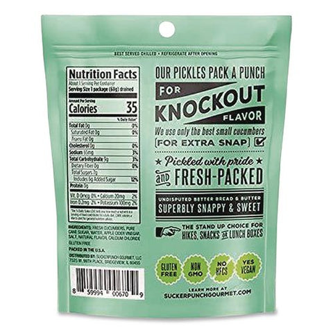 Sweet Bread And Butter Pickle Snack Packs, 3.4 Oz Packet, 12/carton