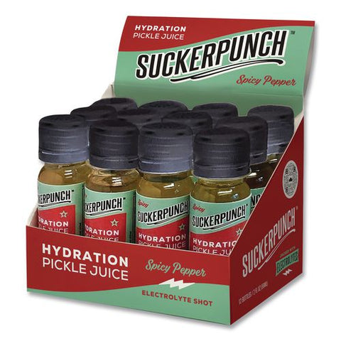 Spicy Pepper Hydration Pickle Juice Shooter, 2 Oz Bottle, 12/carton