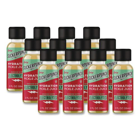 Spicy Pepper Hydration Pickle Juice Shooter, 2 Oz Bottle, 12/carton