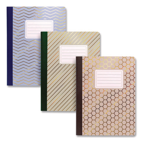 Composition Book, Medium/college Rule, Assorted Color Covers, (70) 9.8 X 6.9 Sheets, 3/pack