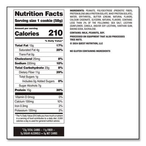 Gluten Free Protein Cookies, Peanut Butter, 2.04 Oz Pack, 12/box