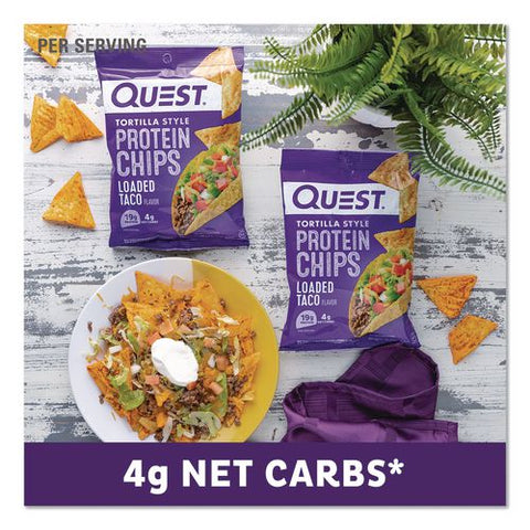 Loaded Taco Tortilla Style Protein Chips, 1.1 Oz Bags, 8/box