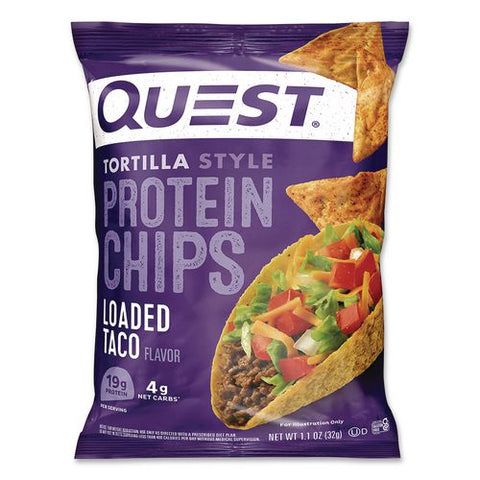 Loaded Taco Tortilla Style Protein Chips, 1.1 Oz Bags, 8/box