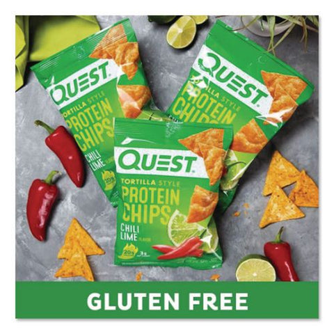 Chili Lime Tortilla Style Protein Chips, 1.1 Oz Bag, 8/carton