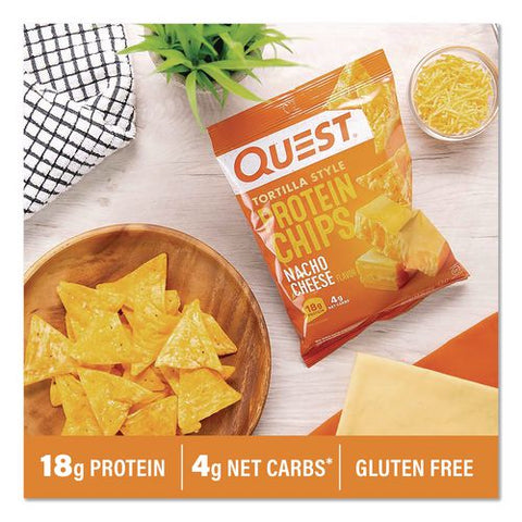 Nacho Cheese Tortilla Style Protein Chips, 1.1 Oz Bag, 8/pack