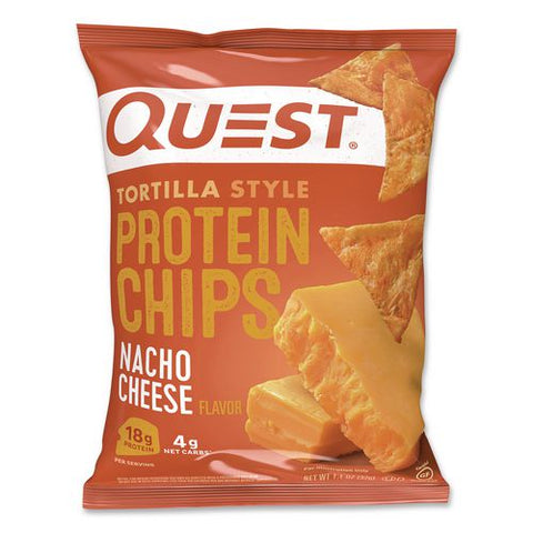 Nacho Cheese Tortilla Style Protein Chips, 1.1 Oz Bag, 8/pack