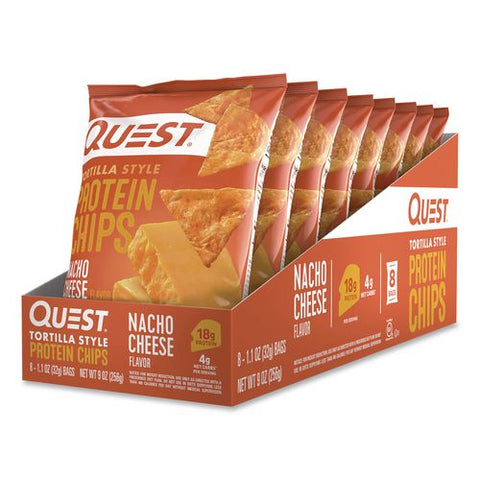 Nacho Cheese Tortilla Style Protein Chips, 1.1 Oz Bag, 8/pack