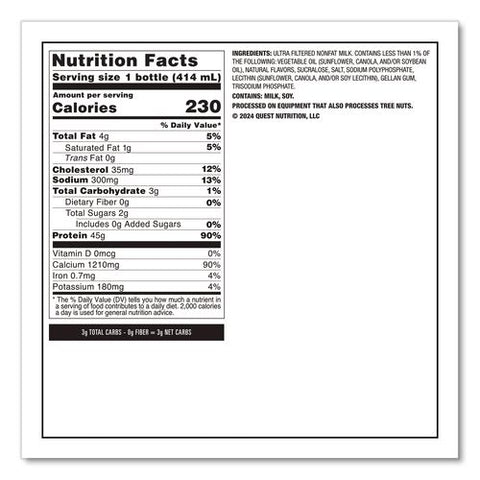 Protein Milkshakes, Vanilla, 14 Oz Bottle, 12/carton