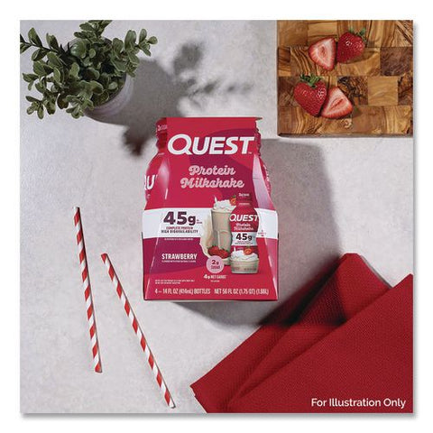 Protein Milkshakes, Strawberry, 14 Oz Bottle, 12/carton