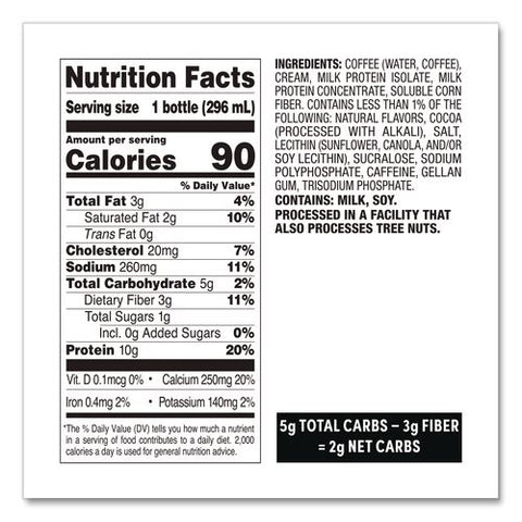Iced Coffee, Mocha Latte, 10 Oz Bottle, 12/carton