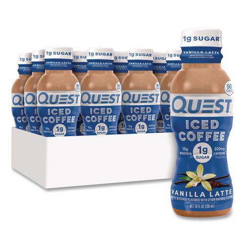 Iced Coffee, Vanilla Latte, 10 Oz Bottle, 12/carton