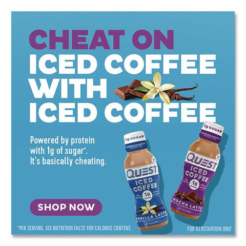 Iced Coffee, Vanilla Latte, 10 Oz Bottle, 12/carton