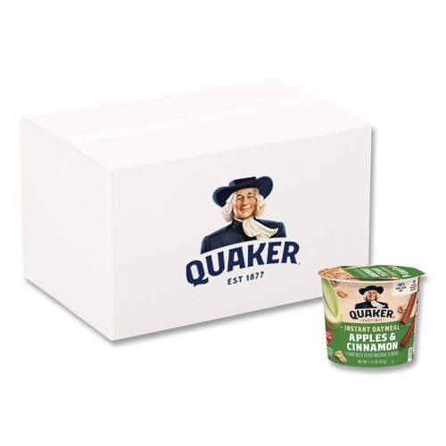 Instant Oatmeal, Apples And Cinnamon, 1.51 Oz Cup, 24/carton