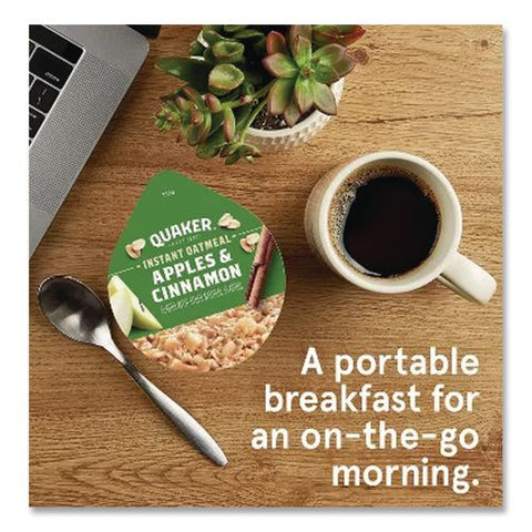 Instant Oatmeal, Apples And Cinnamon, 1.51 Oz Cup, 24/carton