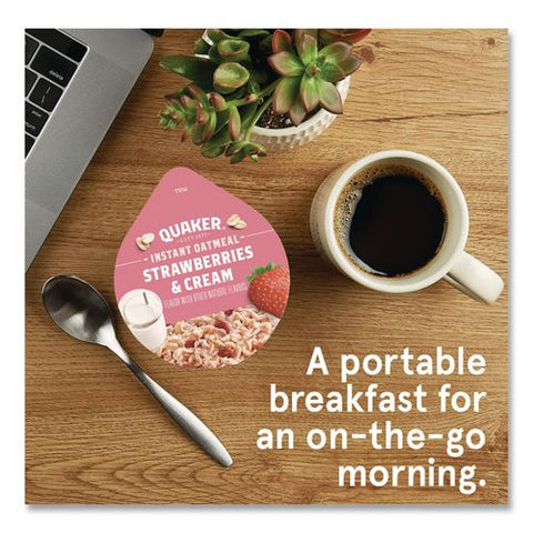 Instant Oatmeal, Strawberries And Cream, 1.51 Oz Cup, 12/carton