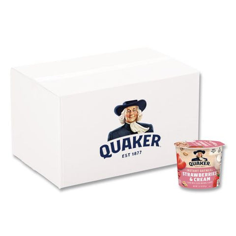 Instant Oatmeal, Strawberries And Cream, 1.51 Oz Cup, 12/carton