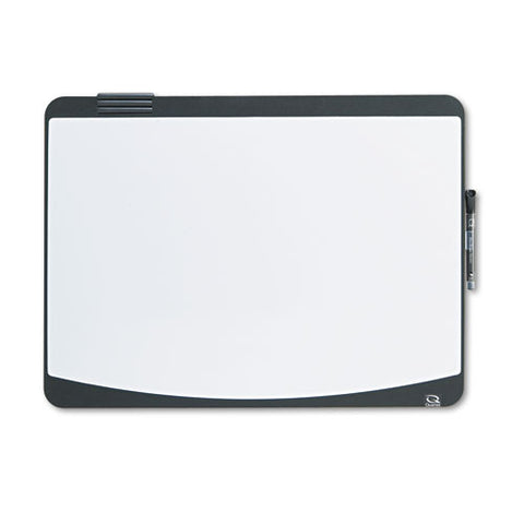 Tack/write Dry Erase Marker Board, 25.5" X 17.5", Black/white Surface, Black Plastic Frame