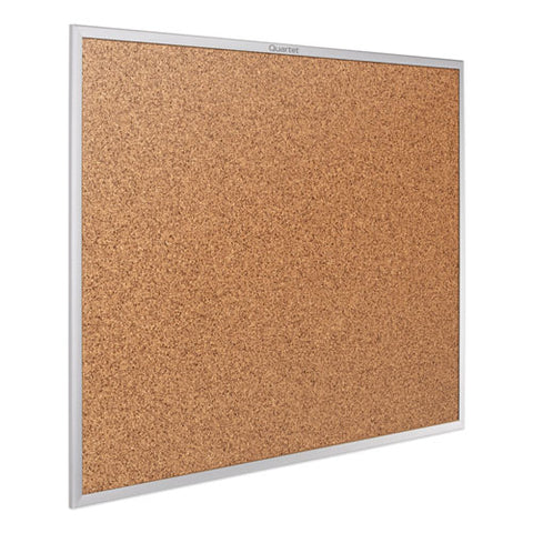 Classic Series Cork Bulletin Board, 36" X 24", Tan Surface, Anodized Aluminum Frame