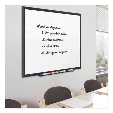 Classic Series Porcelain Magnetic Dry Erase Board, 36" X 24", White Surface, Black Aluminum Frame