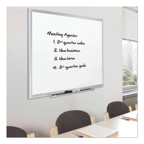 Classic Series Porcelain Magnetic Dry Erase Board, 36" X 24", White Surface, Satin Aluminum Frame