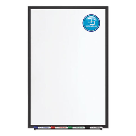 Classic Series Porcelain Magnetic Dry Erase Board, 48" X 36", White Surface, Black Aluminum Frame