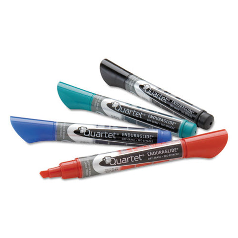 Enduraglide Dry Erase Marker, Broad Chisel Tip, Assorted Colors, 4/set