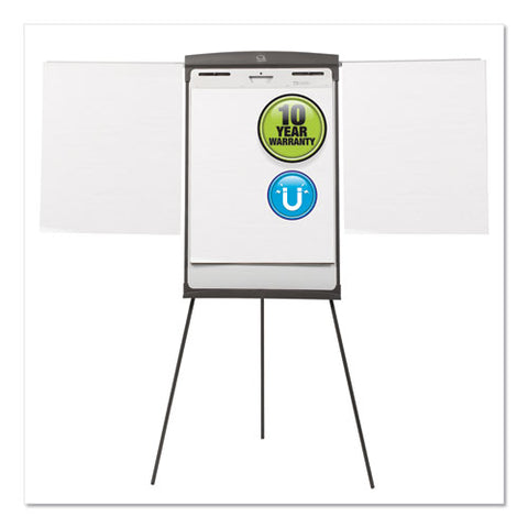 Magnetic Dry Erase Easel, 27" X 35", Graphite Surface, Graphite Gray Plastic Frame