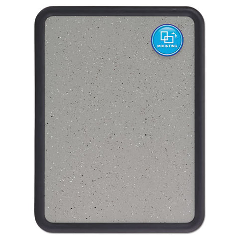 Contour Granite Board, 36" X 24", Granite Gray Surface, Black Plastic Frame