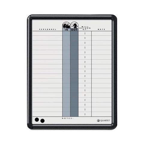 Employee In/out Board, Personnel In/out Tracking Chart, 11" X 14", White/gray Surface, Black Plastic Frame