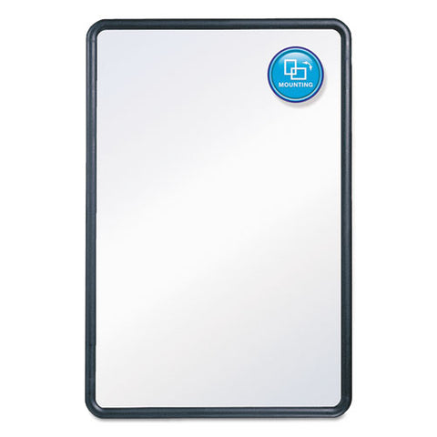 Contour Dry Erase Board, 48" X 36", White Surface, Black Plastic Frame