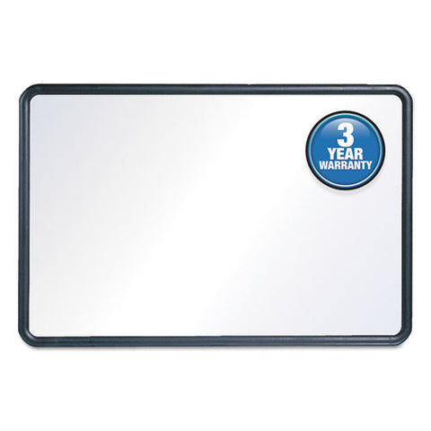 Contour Dry Erase Board, 48" X 36", White Surface, Black Plastic Frame