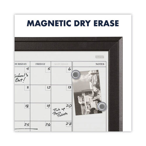 Home Decor Magnetic Dry Erase Board, Monthly Planning/scheduling Calendar, 23" X 17", Tan/white Surface, Espresso Wood Frame