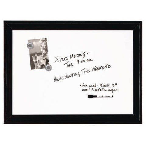 Home Decor Magnetic Dry Erase Board, 23" X 17", White Surface, Black Wood Frame