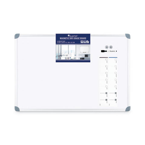 Euro-style Magnetic Dry-erase Aluminum Frame Boards, 36" X 24", White Surface, Satin Aluminum Frame